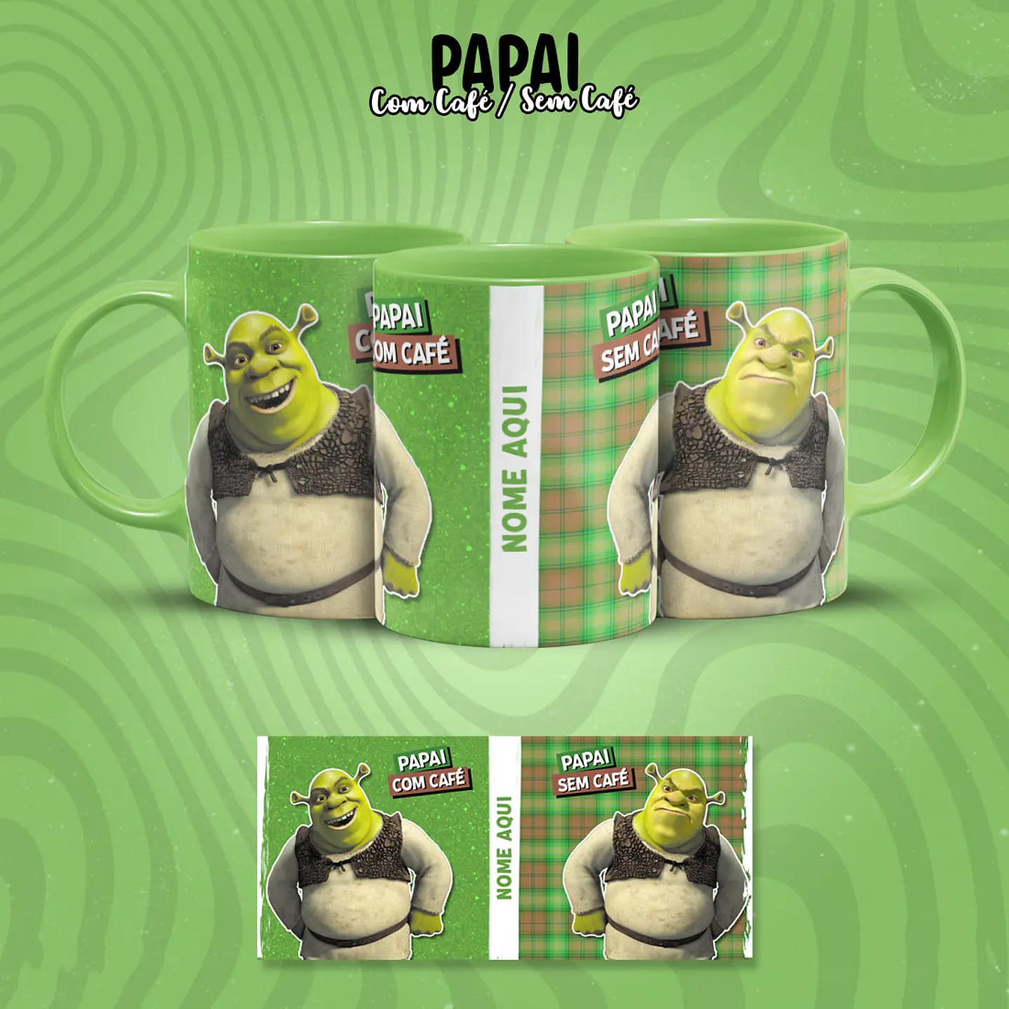 Artes Canecas Dia dos Pais 15 Modelos - Com café sem Café 12