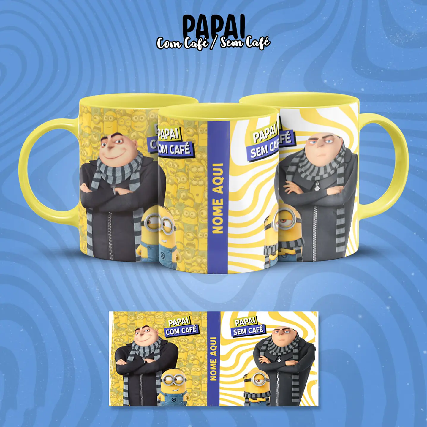 Artes Canecas Dia dos Pais 15 Modelos - Com café sem Café 14