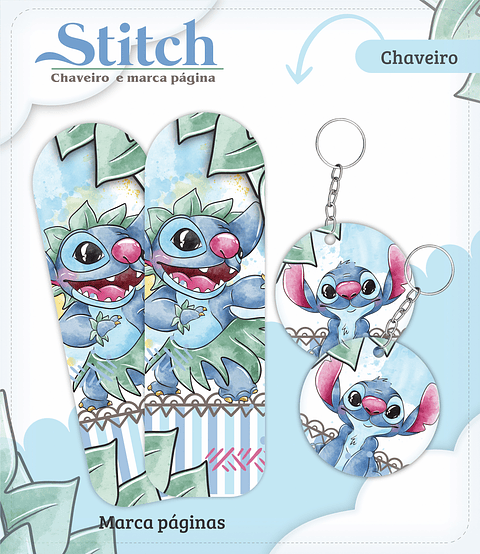 Kit Digital Stitch Caderneta de Vacina e Itens Personalizados
