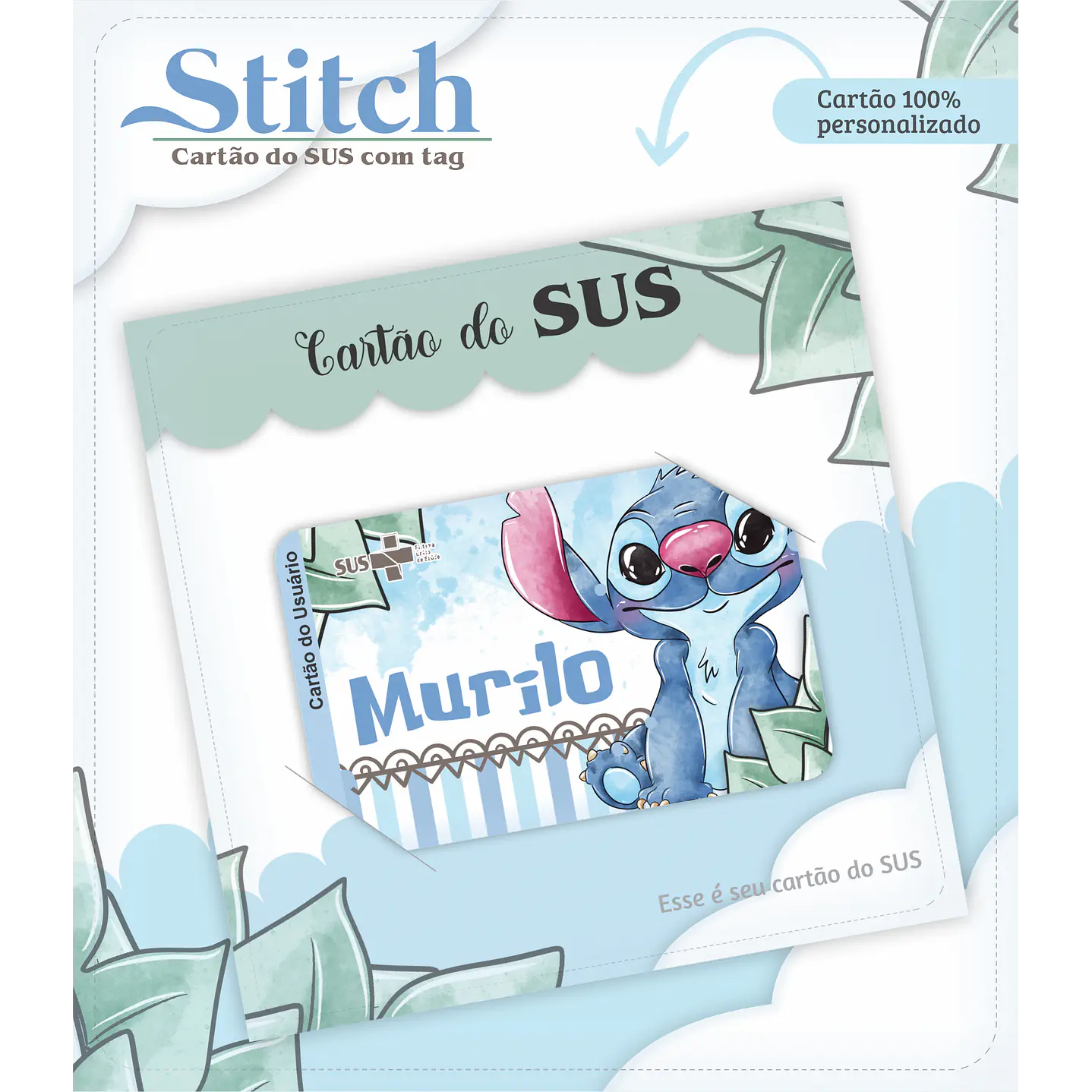 Kit Digital Stitch Caderneta de Vacina e Itens Personalizados 3