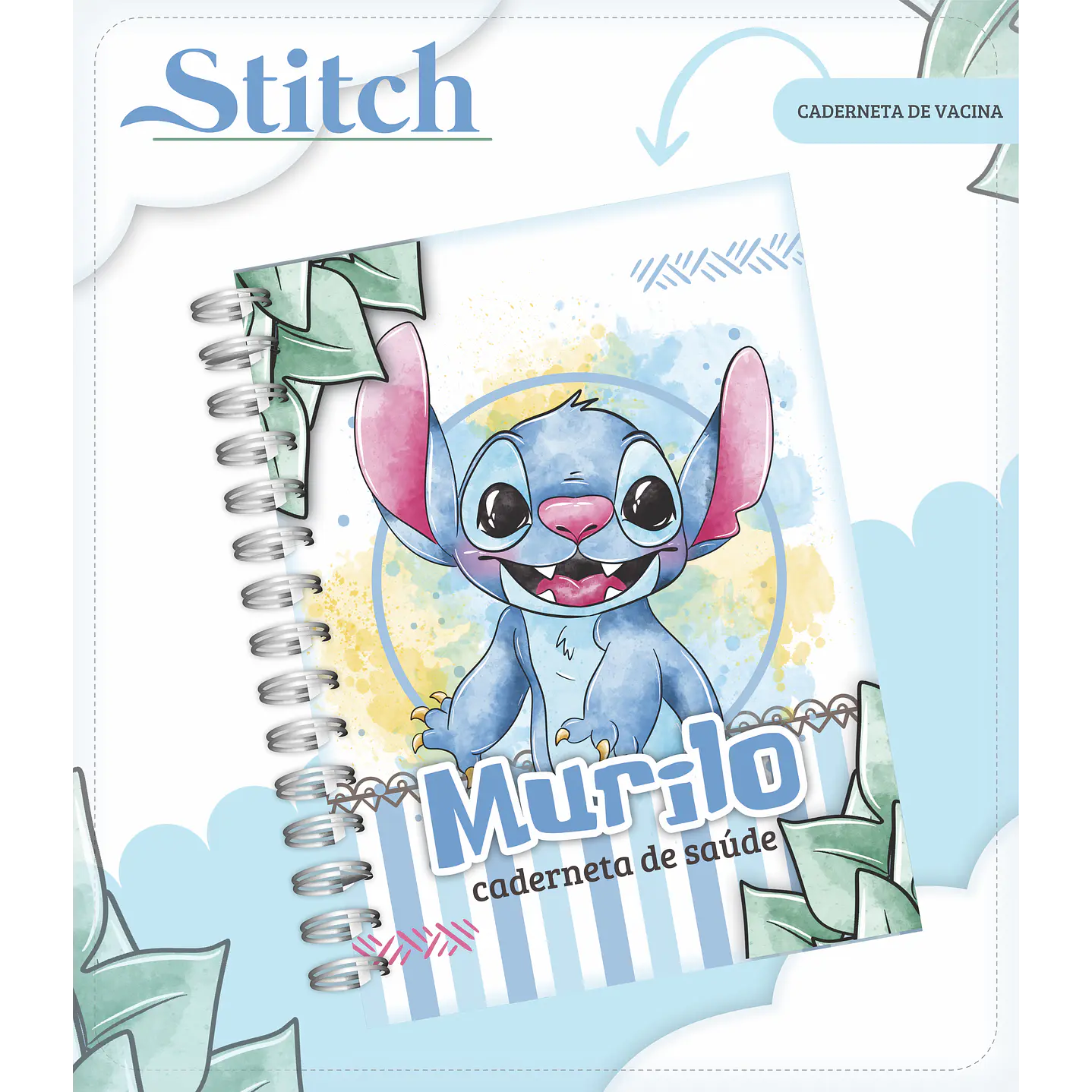 Kit Digital Stitch Caderneta de Vacina e Itens Personalizados 1