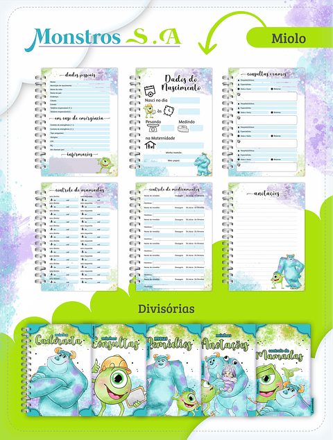 Kit Digital Monstros S.A. Caderneta de Vacina