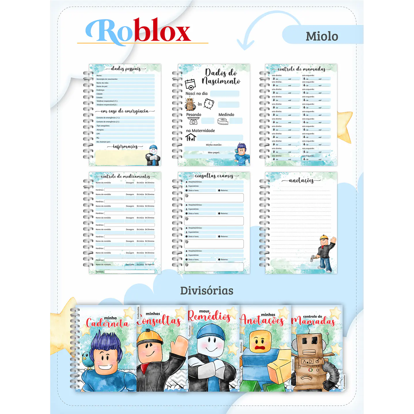 Kit Digital ROBLOX Caderneta de Vacina 2