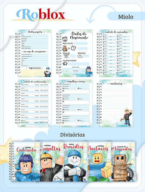 Kit Digital ROBLOX Caderneta de Vacina