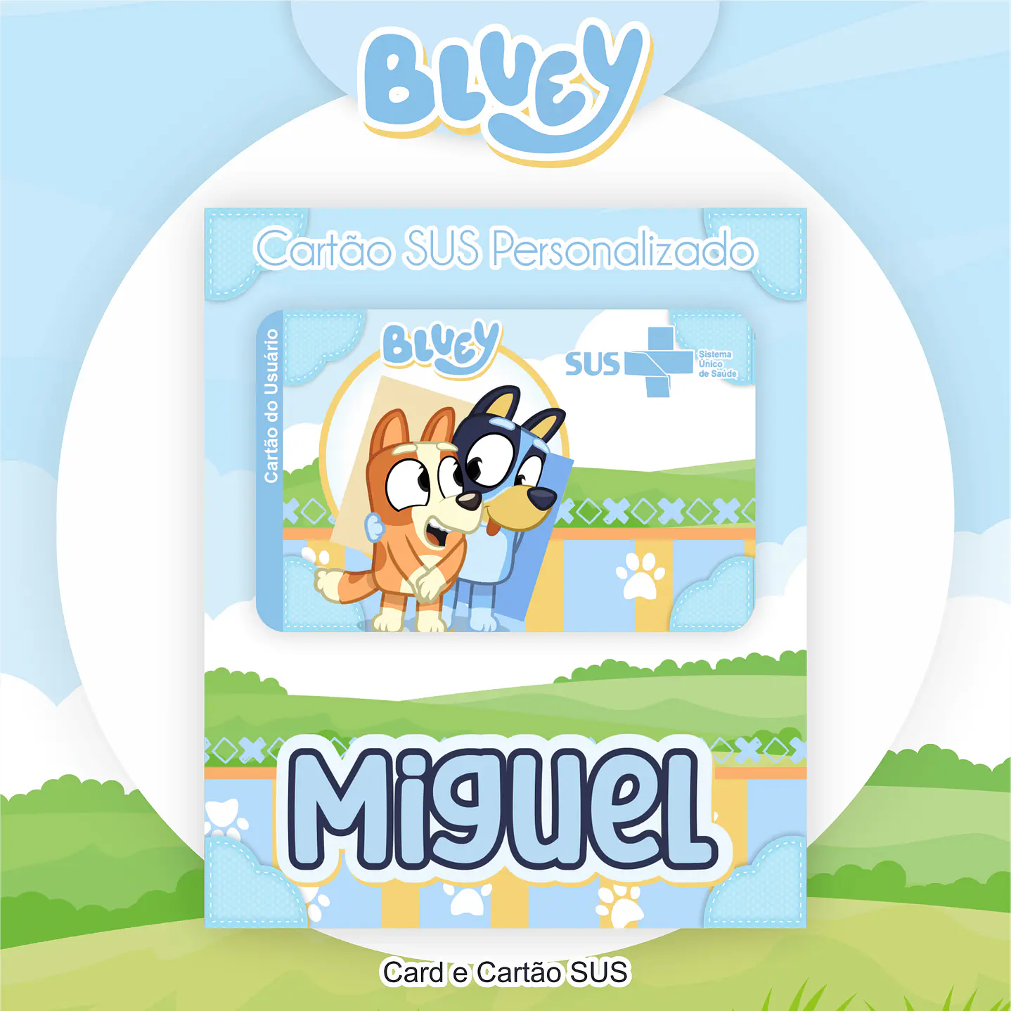 Kit Digital Bluey Volta às Aulas com Etiquetas, Cadernos e Itens Escolares Personalizados 4