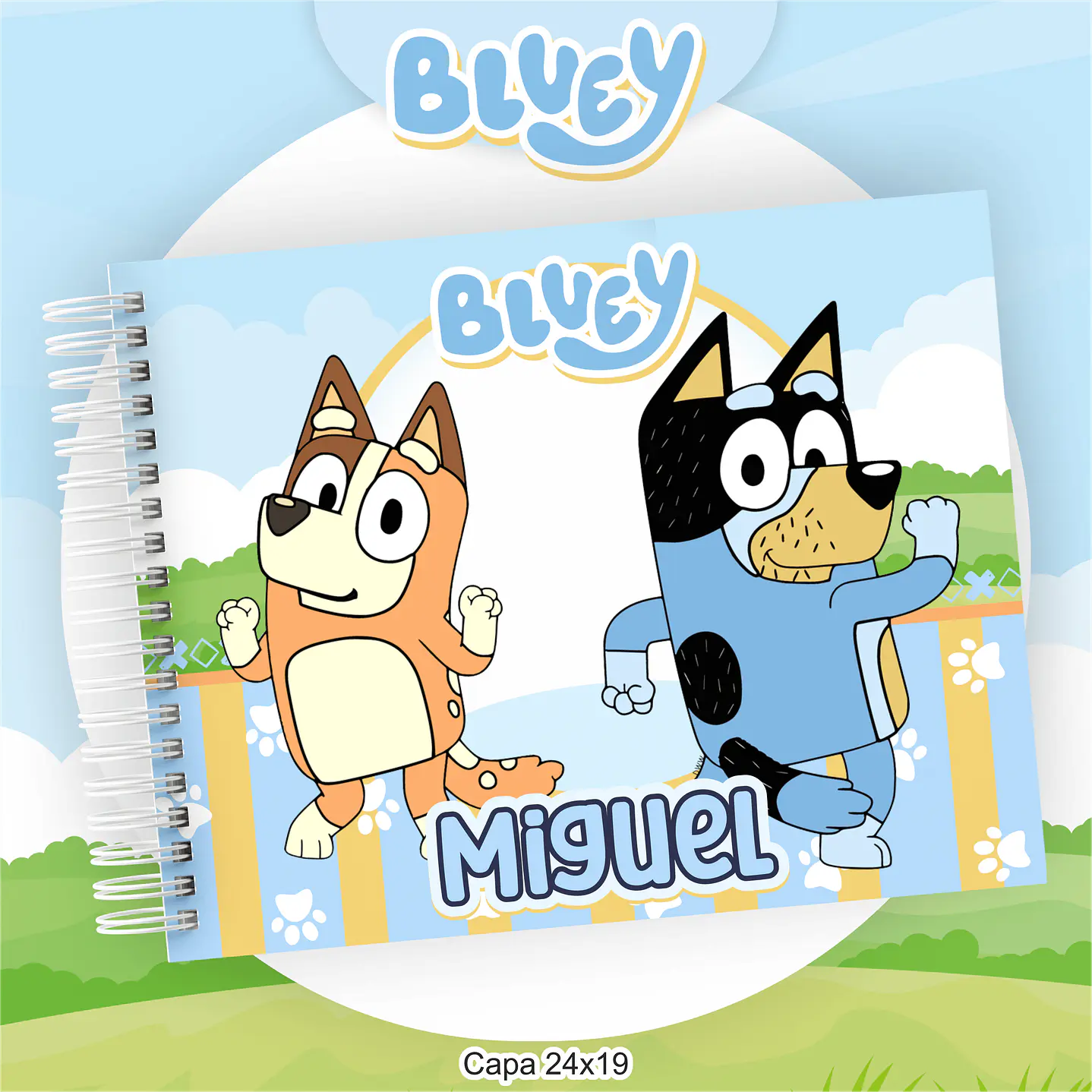 Kit Digital Bluey Volta às Aulas com Etiquetas, Cadernos e Itens Escolares Personalizados 9