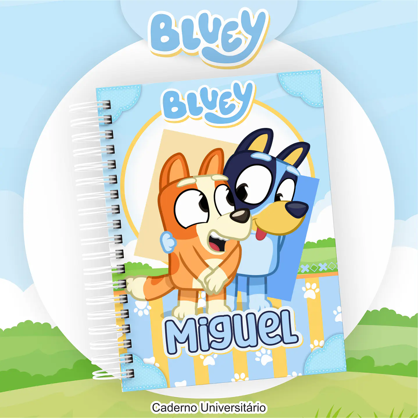 Kit Digital Bluey Volta às Aulas com Etiquetas, Cadernos e Itens Escolares Personalizados 10