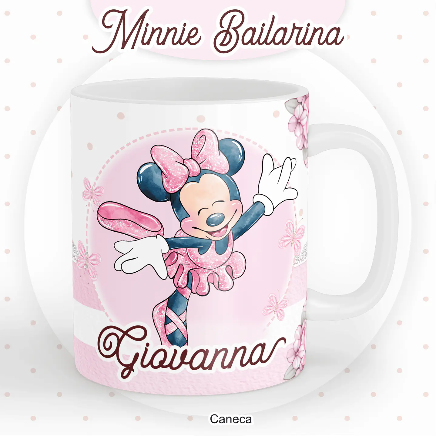Kit Digital Minnie Bailarina Volta às Aulas com Etiquetas, Cadernos e Itens Escolares 4