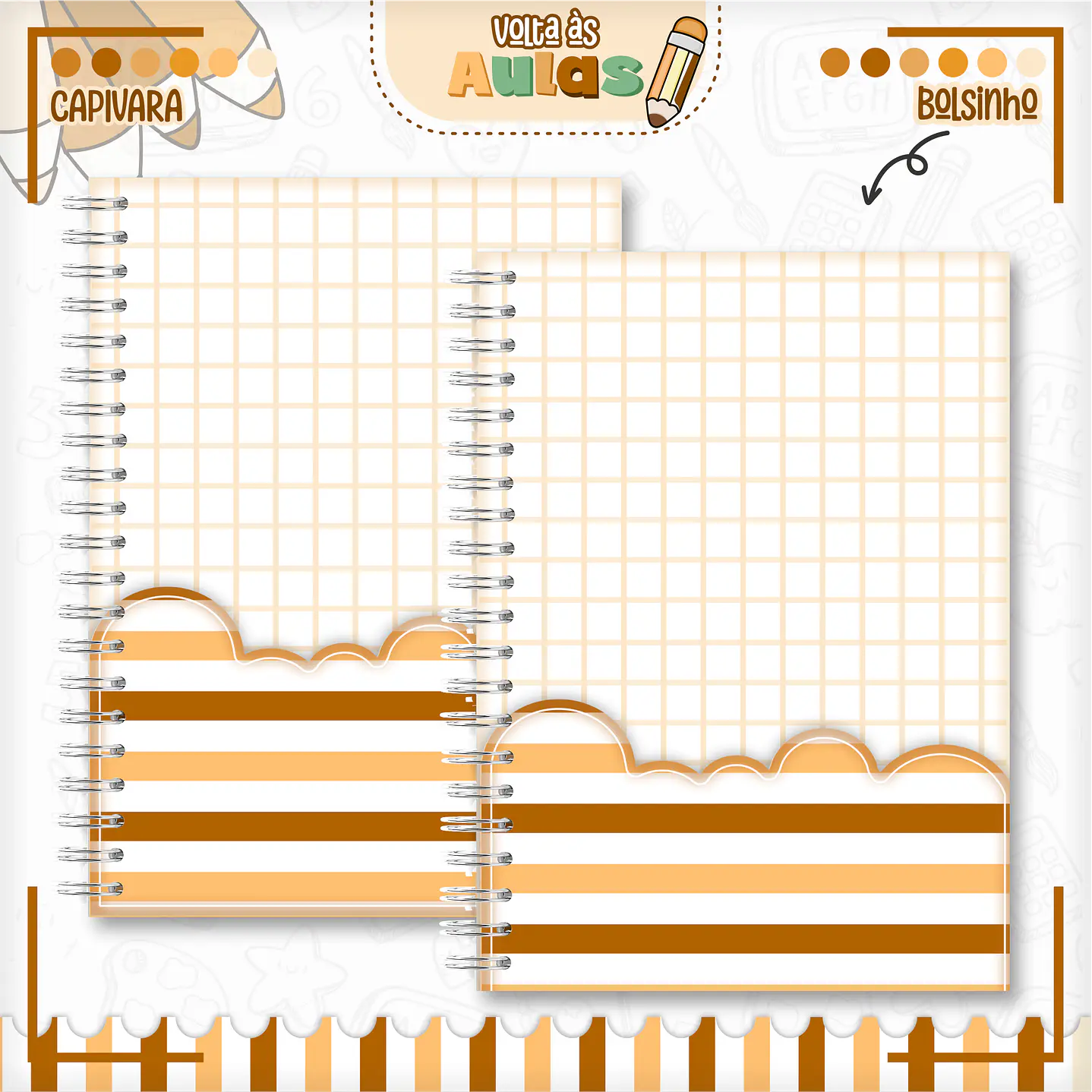 Kit Digital Encadernação Capivara Volta às Aulas - Completo 6