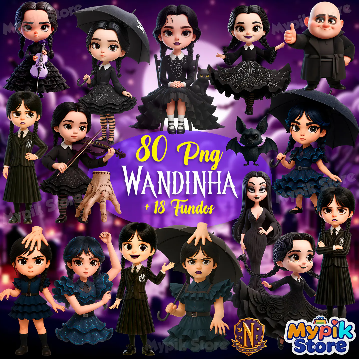 Kit Digital Wandinha 3D 1