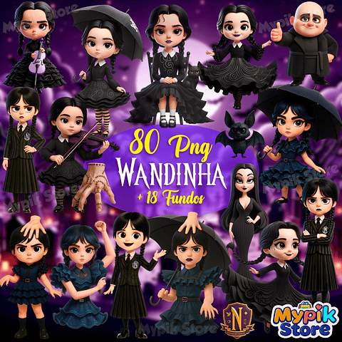 Kit Digital Wandinha 3D