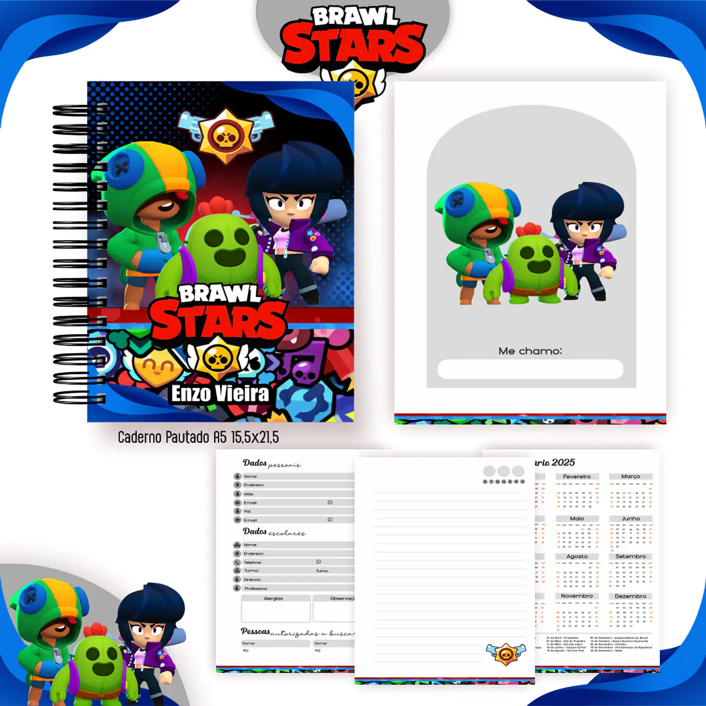Encadernação Brawl Star - Volta às Aulas Completo 3
