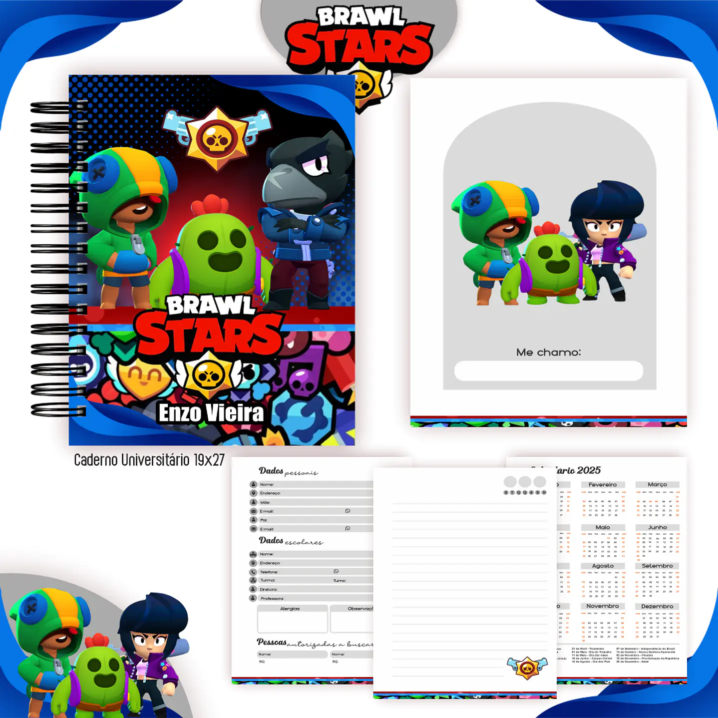 Encadernação Brawl Star - Volta às Aulas Completo 4