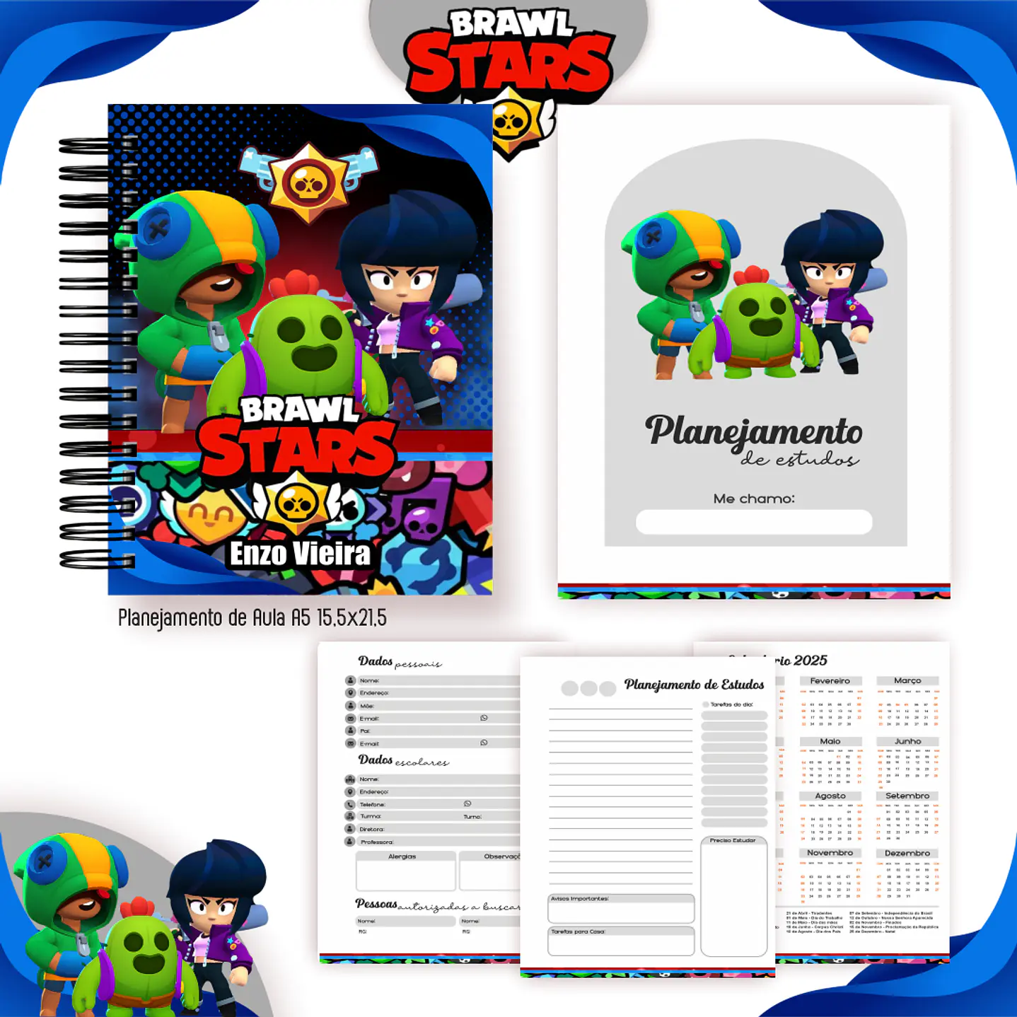 Encadernação Brawl Star - Volta às Aulas Completo 5
