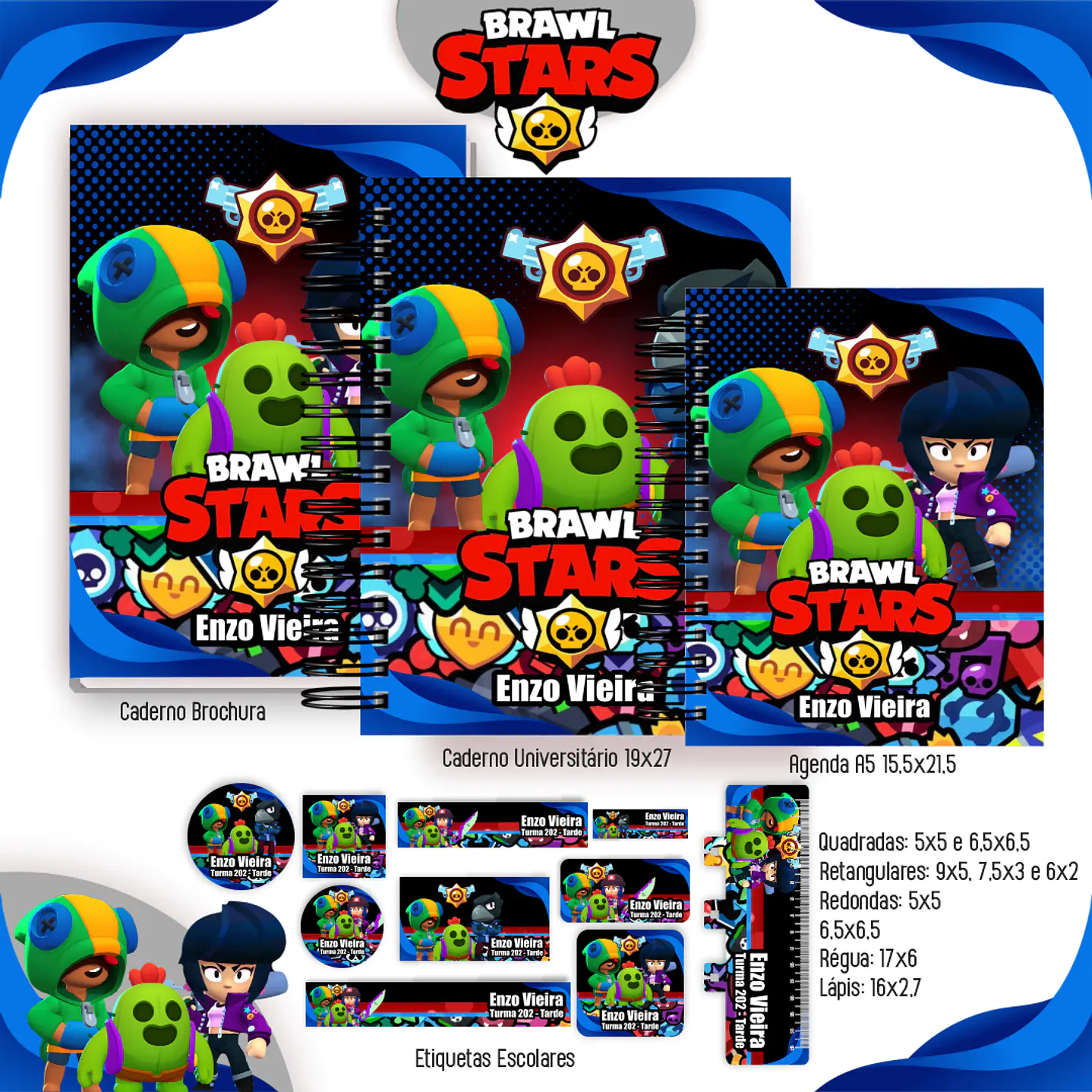 Encadernação Brawl Star - Volta às Aulas Completo 1