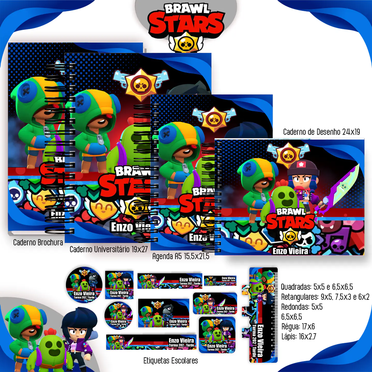Encadernação Brawl Star - Volta às Aulas Completo 7
