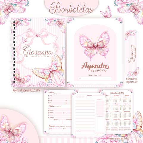 Encadernação Borboletas - Volta às Aulas Completo 