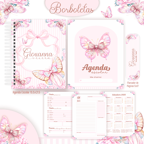Encadernação Borboletas - Volta às Aulas Completo 