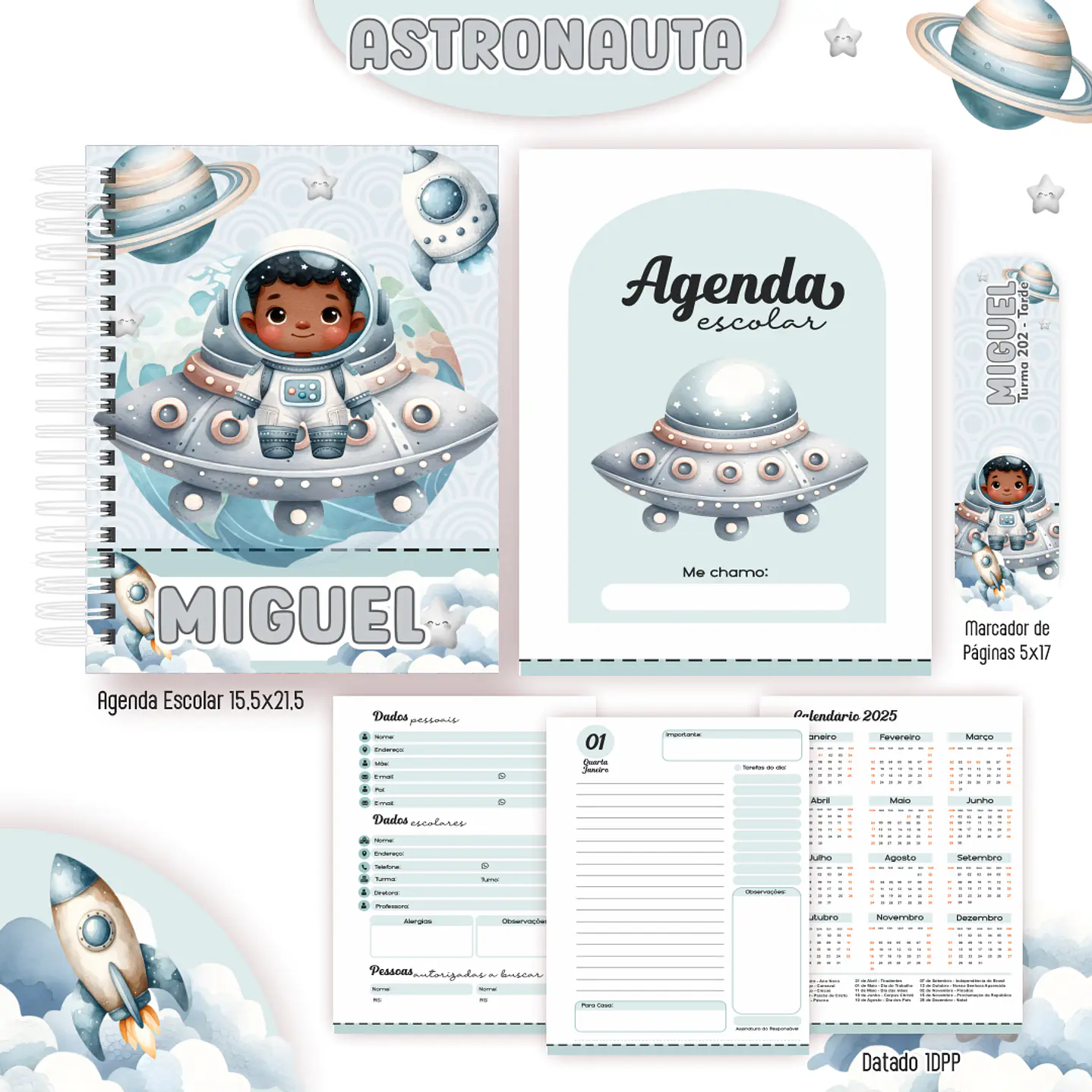 Encadernação Astronauta - Volta às Aulas Completo  5