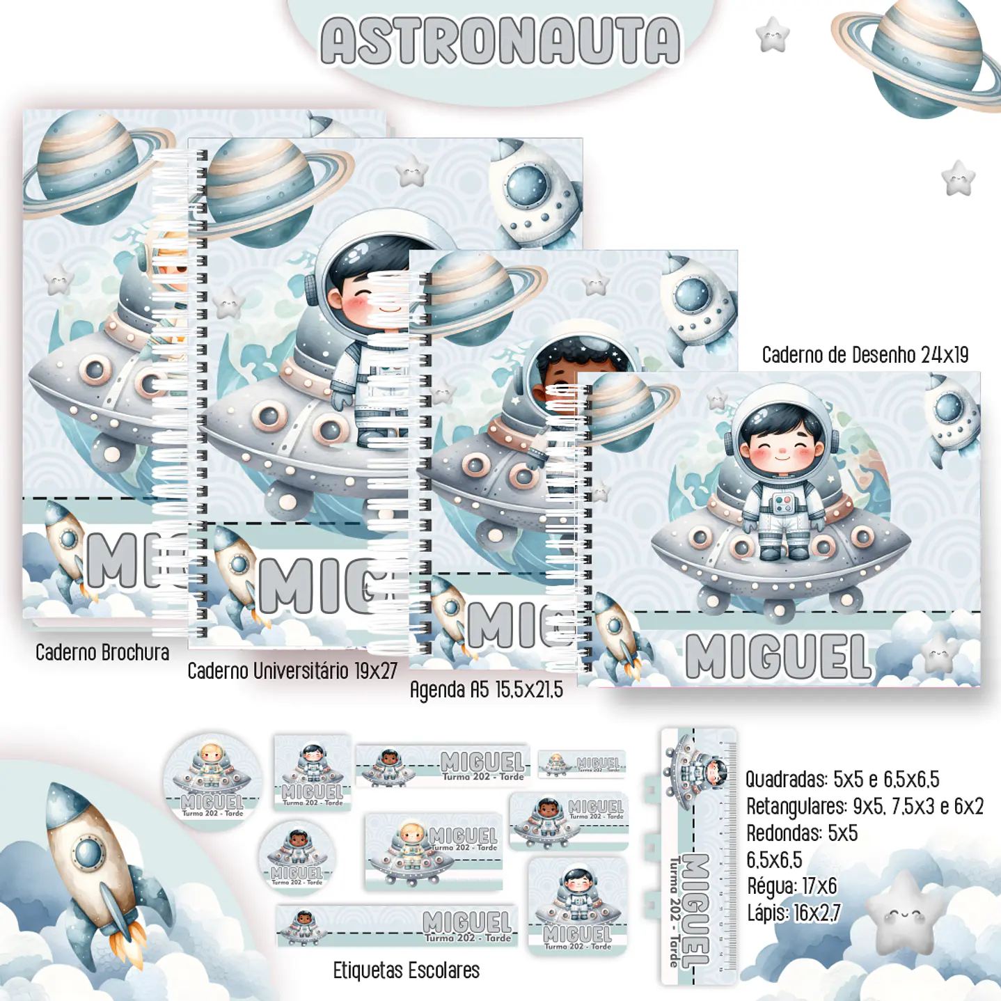 Encadernação Astronauta - Volta às Aulas Completo  1