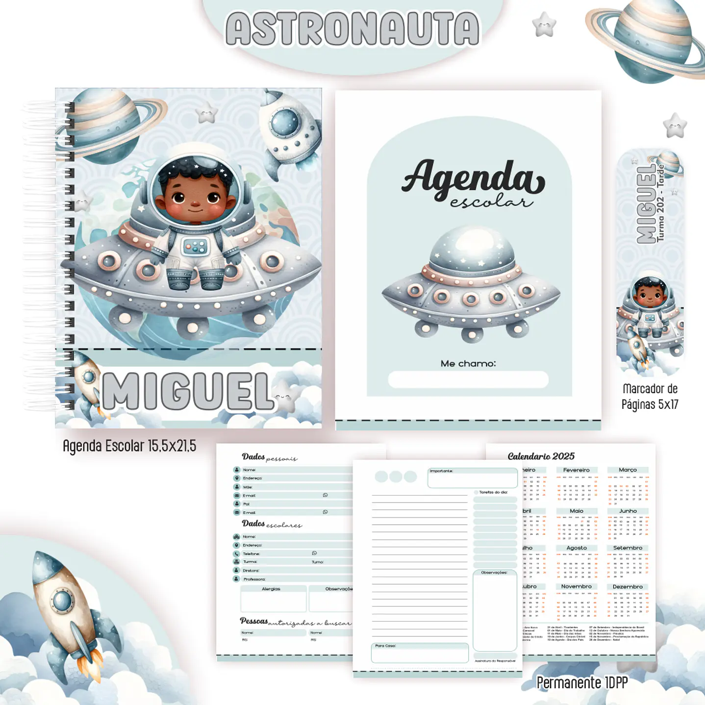 Encadernação Astronauta - Volta às Aulas Completo  6