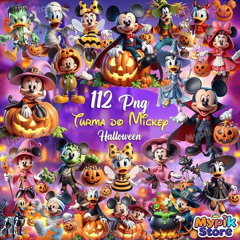 Kit Digital Turma do Mickey Halloween e Fundos Exclusivos Vol.2