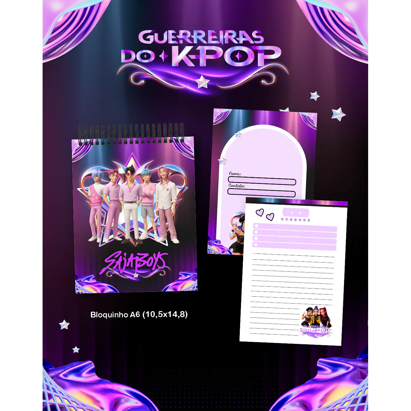 Kit Digital de Encadernação Guerreiras do K-Pop  4