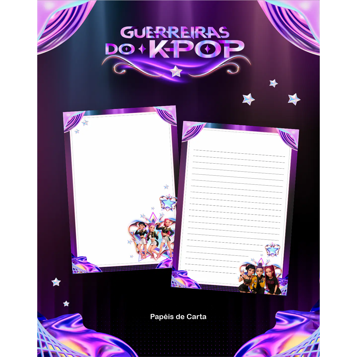 Kit Digital de Encadernação Guerreiras do K-Pop  5