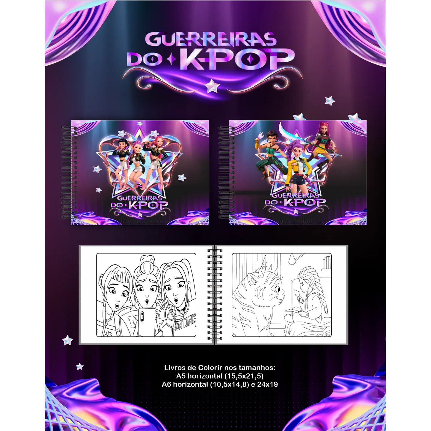 Kit Digital de Encadernação Guerreiras do K-Pop  6