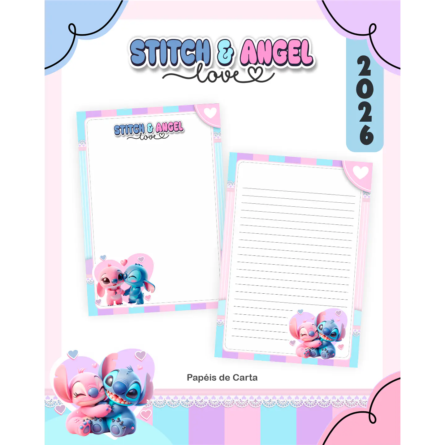 Encadernação Digital Stitch e Angel Love 6