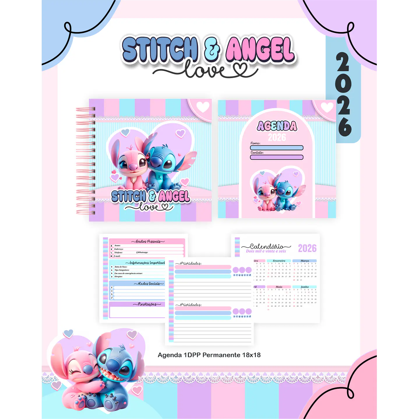 Encadernação Digital Stitch e Angel Love 8