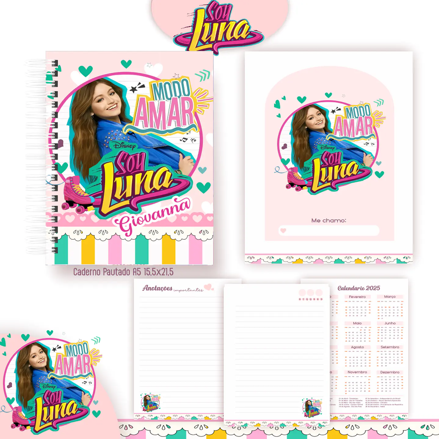 Soy Luna Kit Digital Encadernação - Volta às Aulas Completo 2