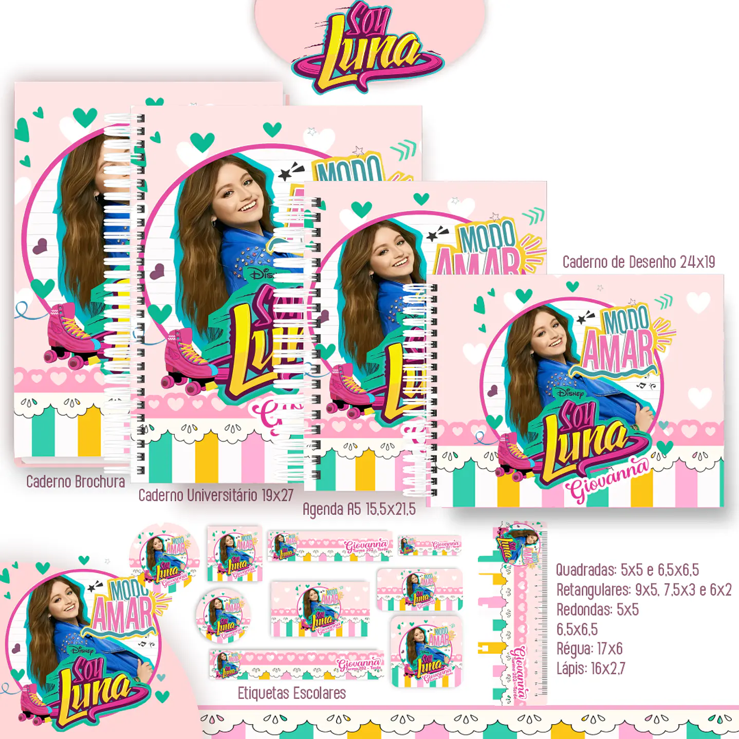 Soy Luna Kit Digital Encadernação - Volta às Aulas Completo 3