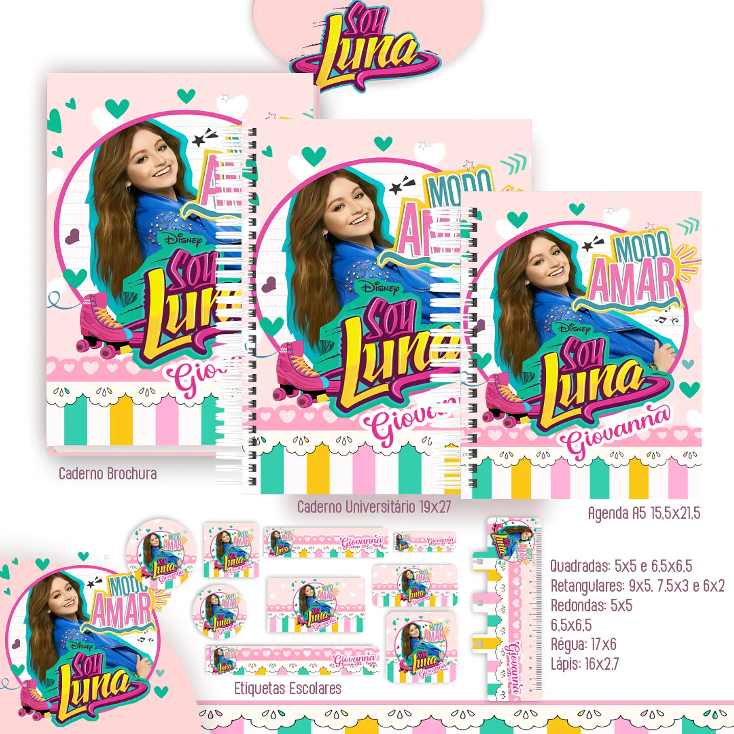Soy Luna Kit Digital Encadernação - Volta às Aulas Completo 6