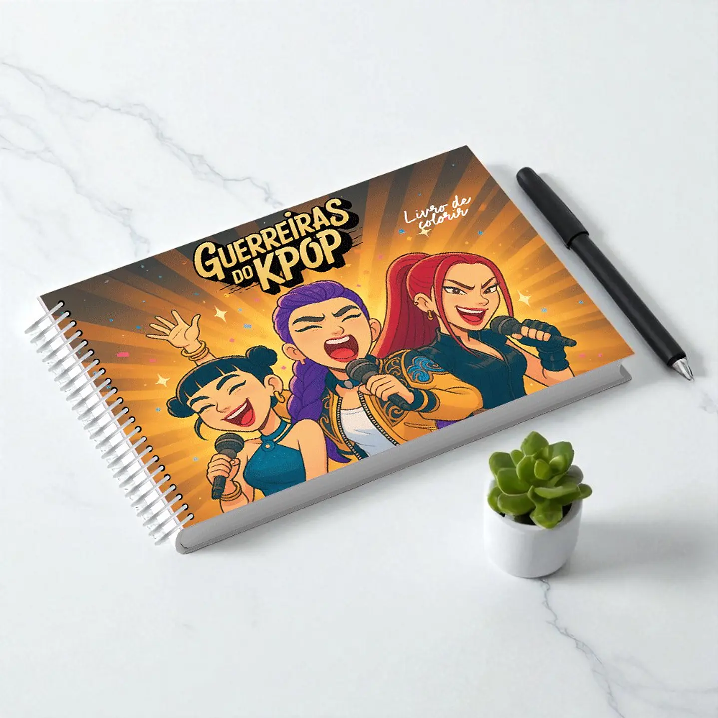 Kit Digital Caderno de Desenho Guerreiras do K-pop em PDF 5