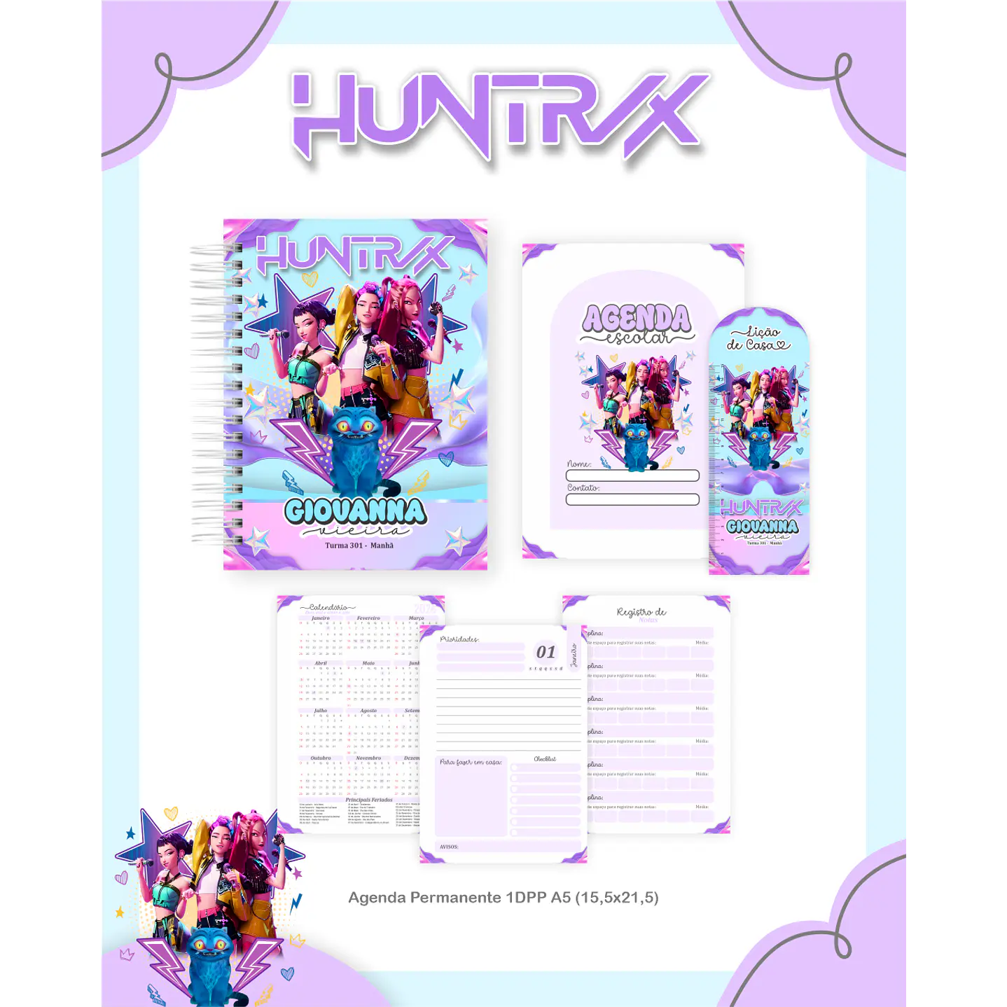 Kit Digital Encadernação Guerreiras do K-Pop HUNTR/X  1