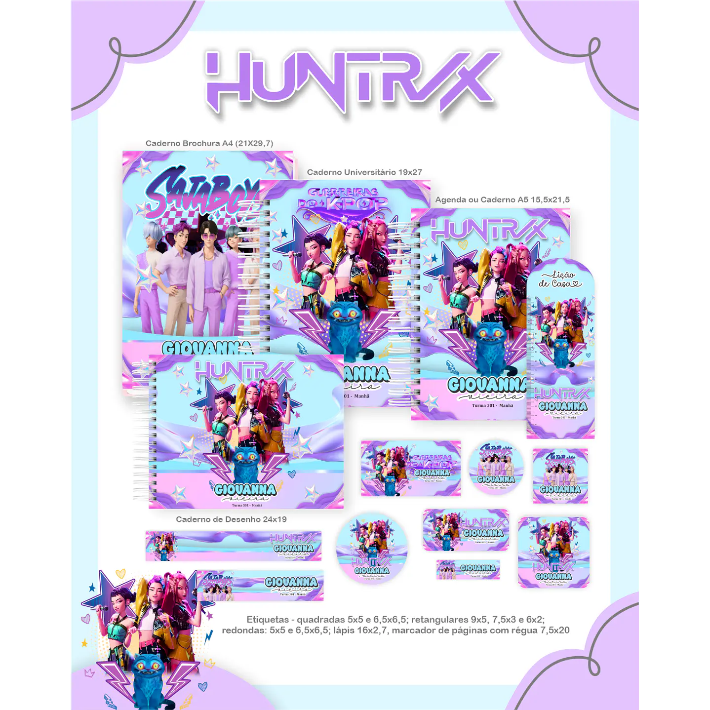 Kit Digital Encadernação Guerreiras do K-Pop HUNTR/X  2