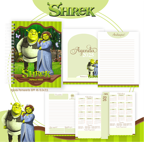 Kit Digital Encadernação Shrek - Volta às Aulas Completo