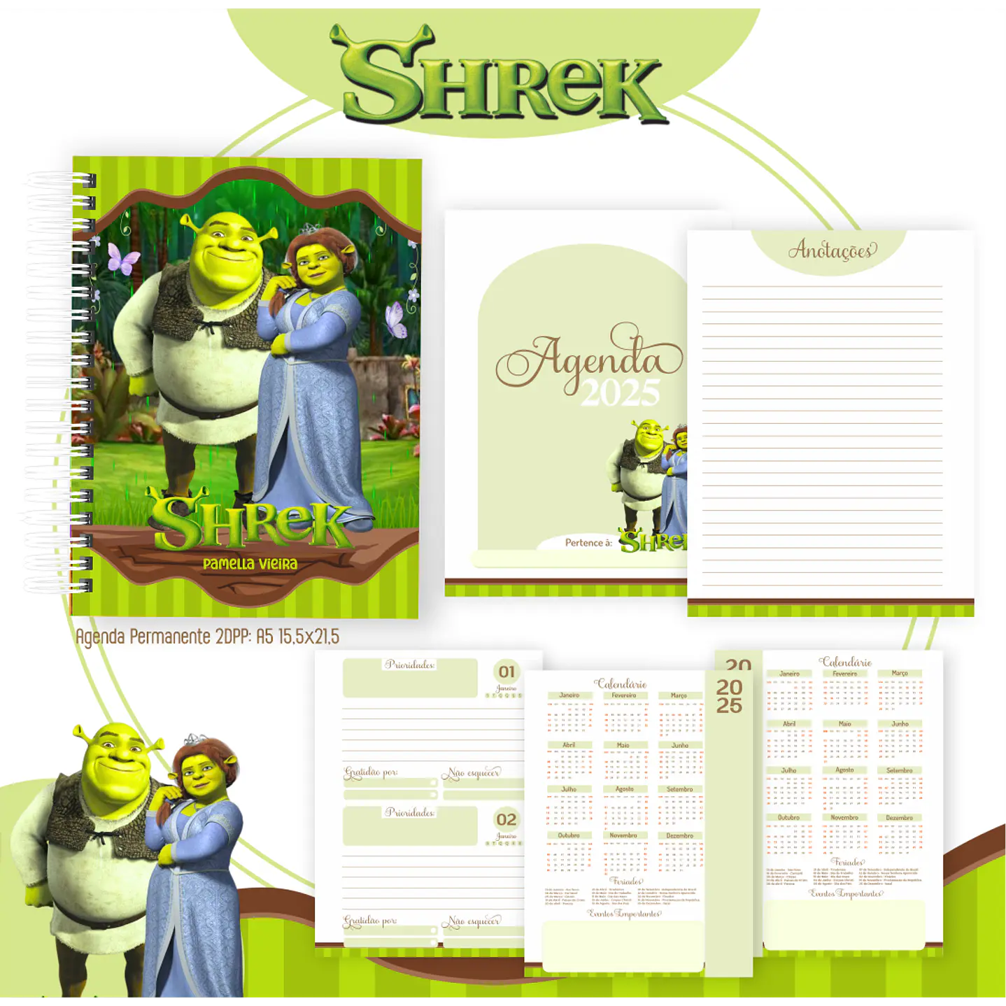 Kit Digital Encadernação Shrek - Volta às Aulas Completo 3