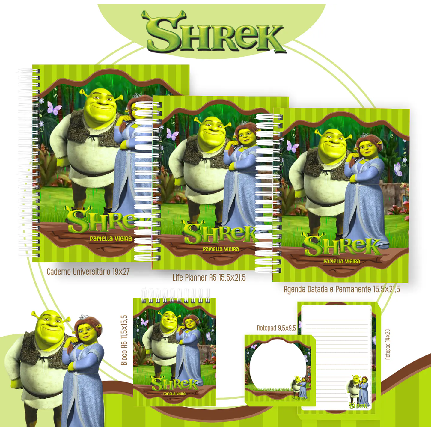 Kit Digital Encadernação Shrek - Volta às Aulas Completo 1