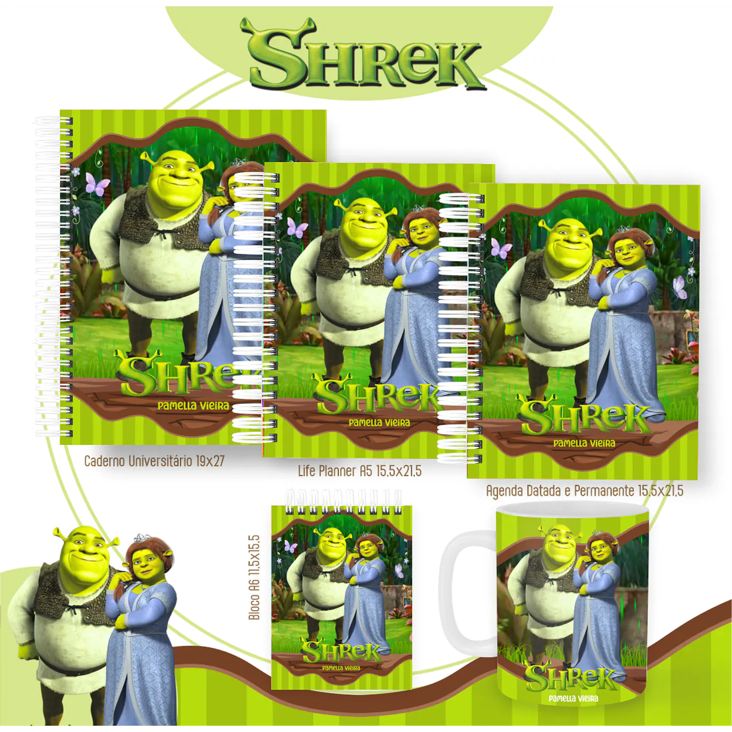 Kit Digital Encadernação Shrek - Volta às Aulas Completo 4