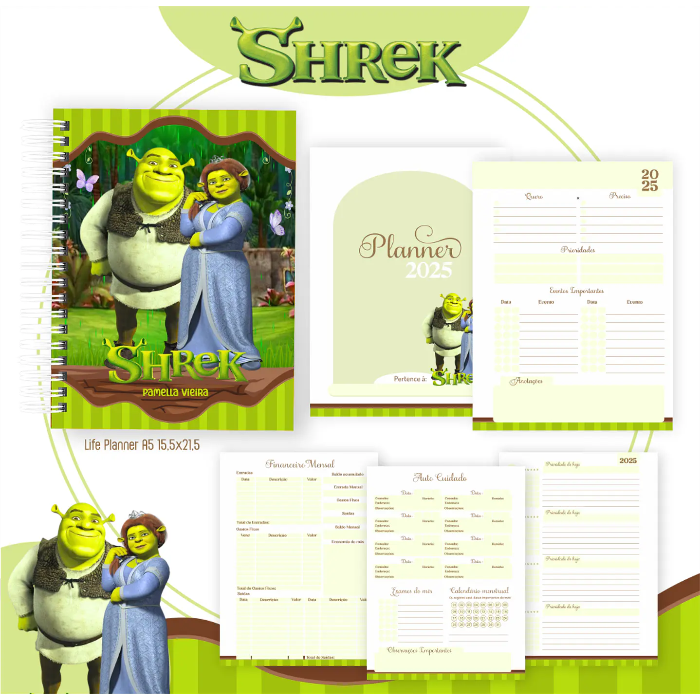 Kit Digital Encadernação Shrek - Volta às Aulas Completo 6