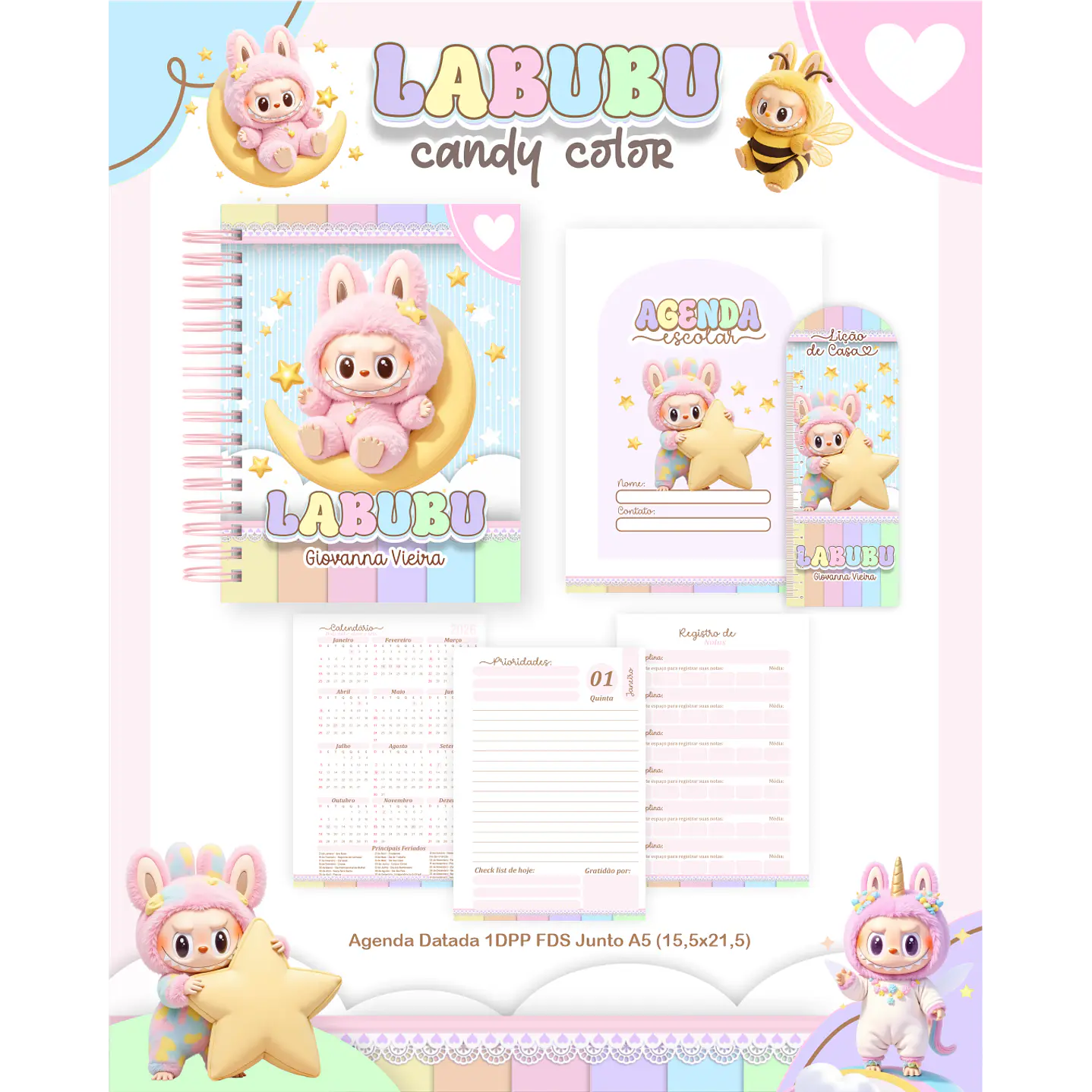 Kit Digital Encadernação Labubu Candy Envio Automático 4