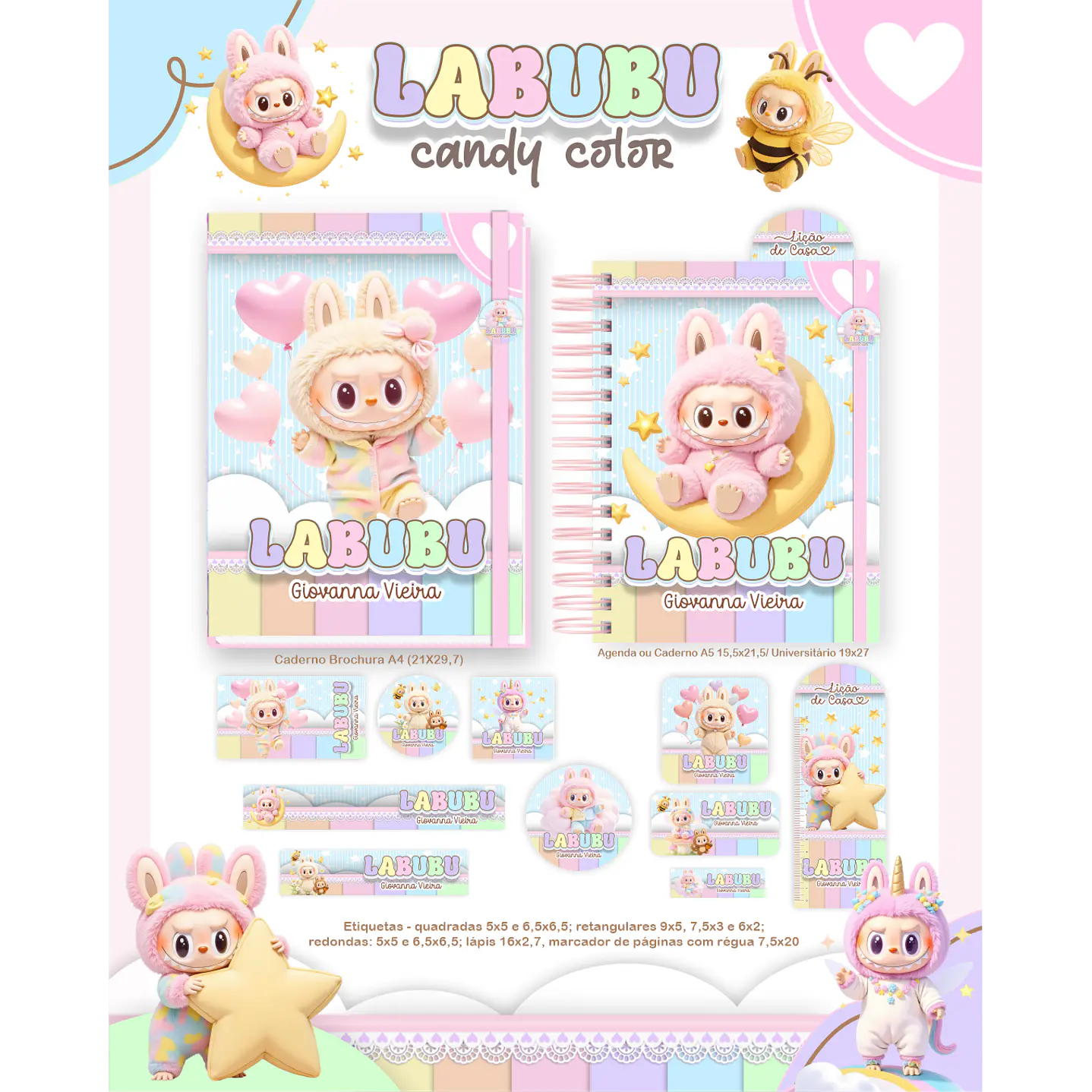 Kit Digital Encadernação Labubu Candy Envio Automático 5