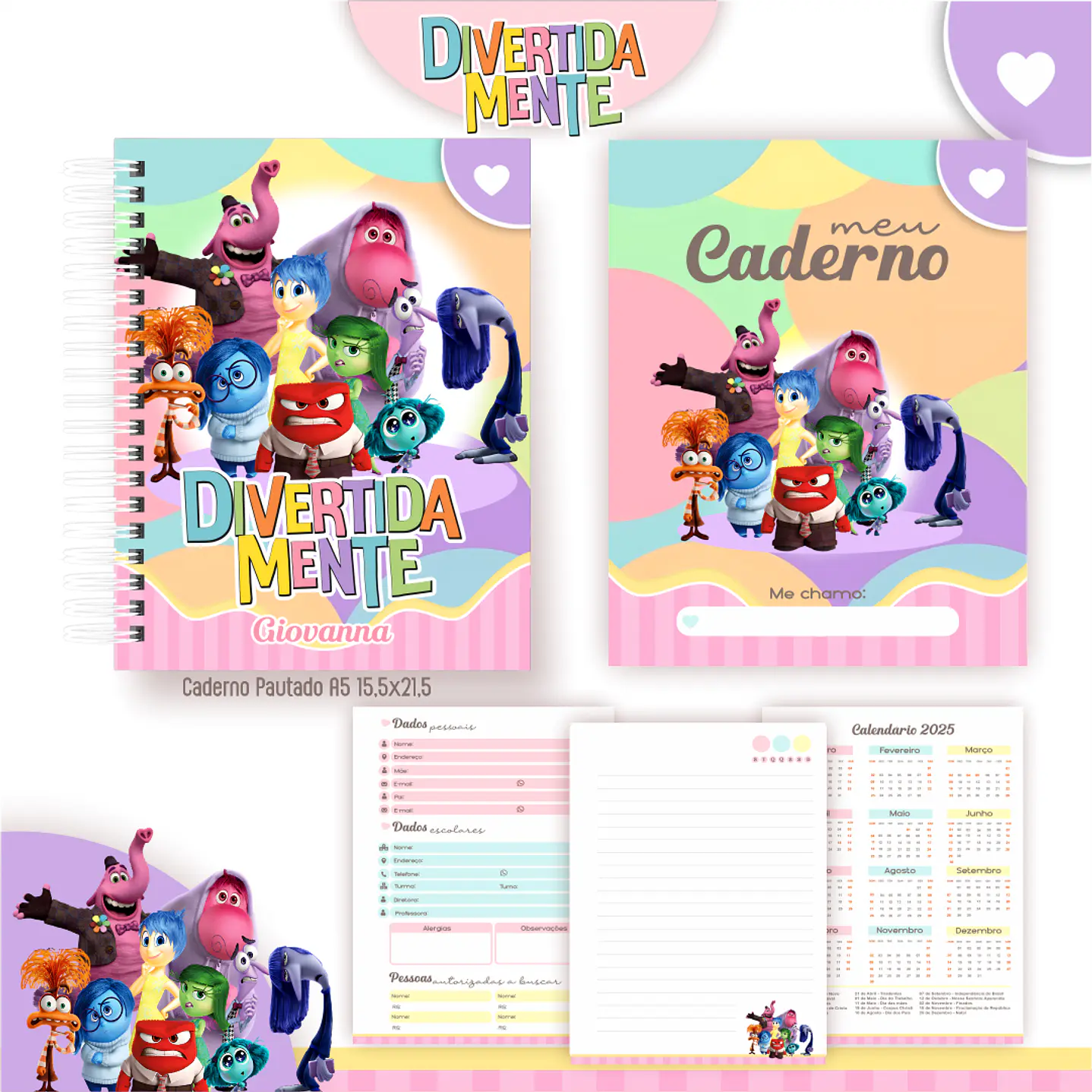 Kit Digital Encadernação Divertida Mente - Envio Automático 1