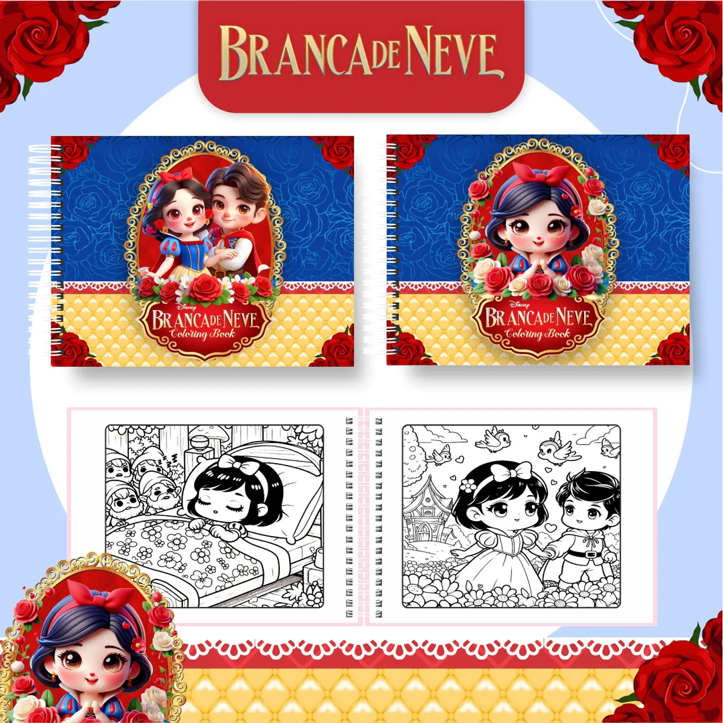 Livro de Colorir Branca de Neve em PDF para Imprimir 1