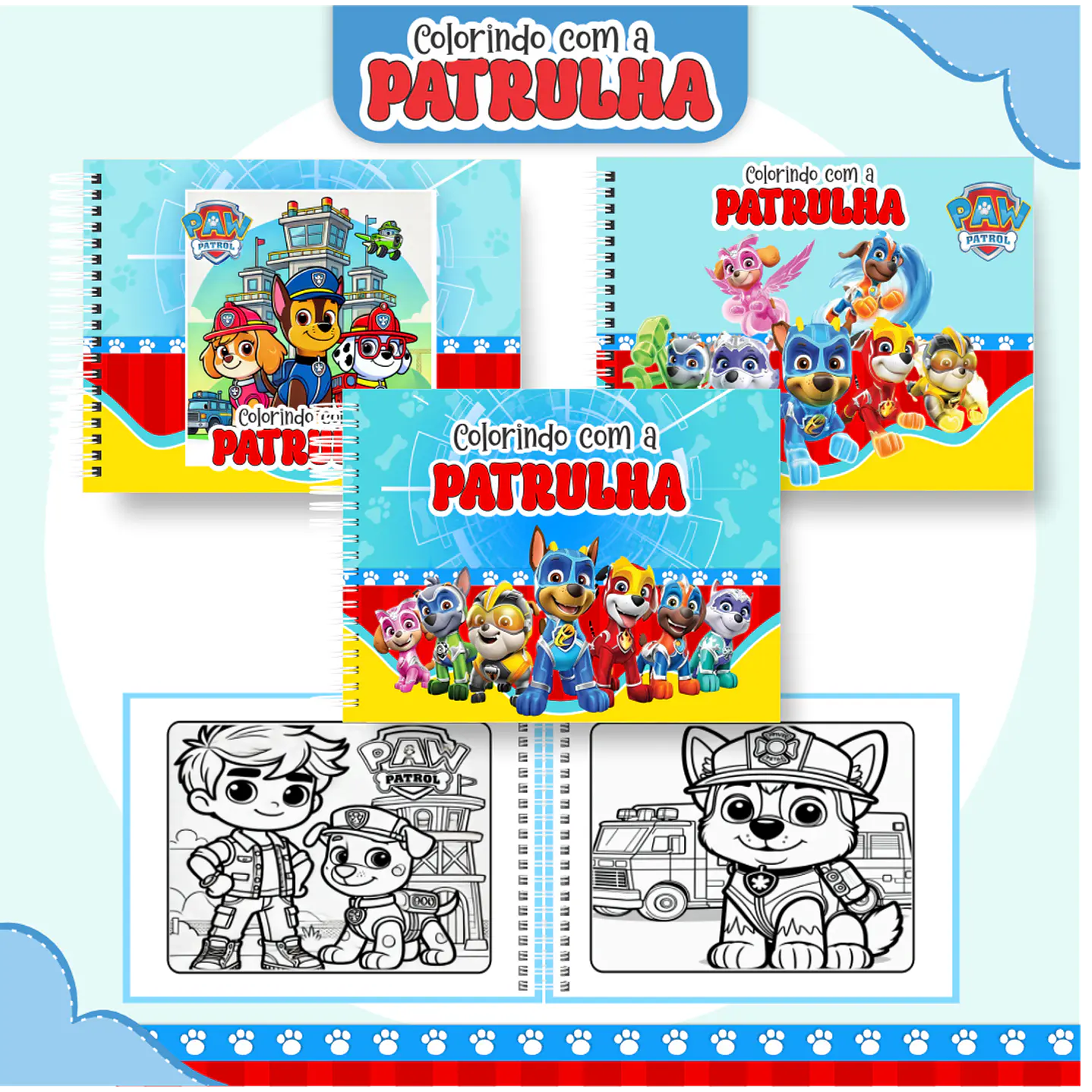 Livro de Colorir Patrulha Canina PDF Digital para Imprimir  1
