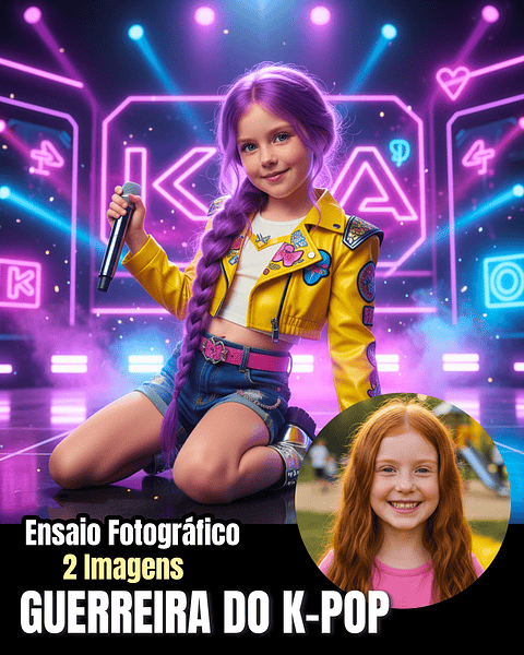 Ensaio Fotográfico Guerreira do K-Pop 2 Imagens Personalizadas