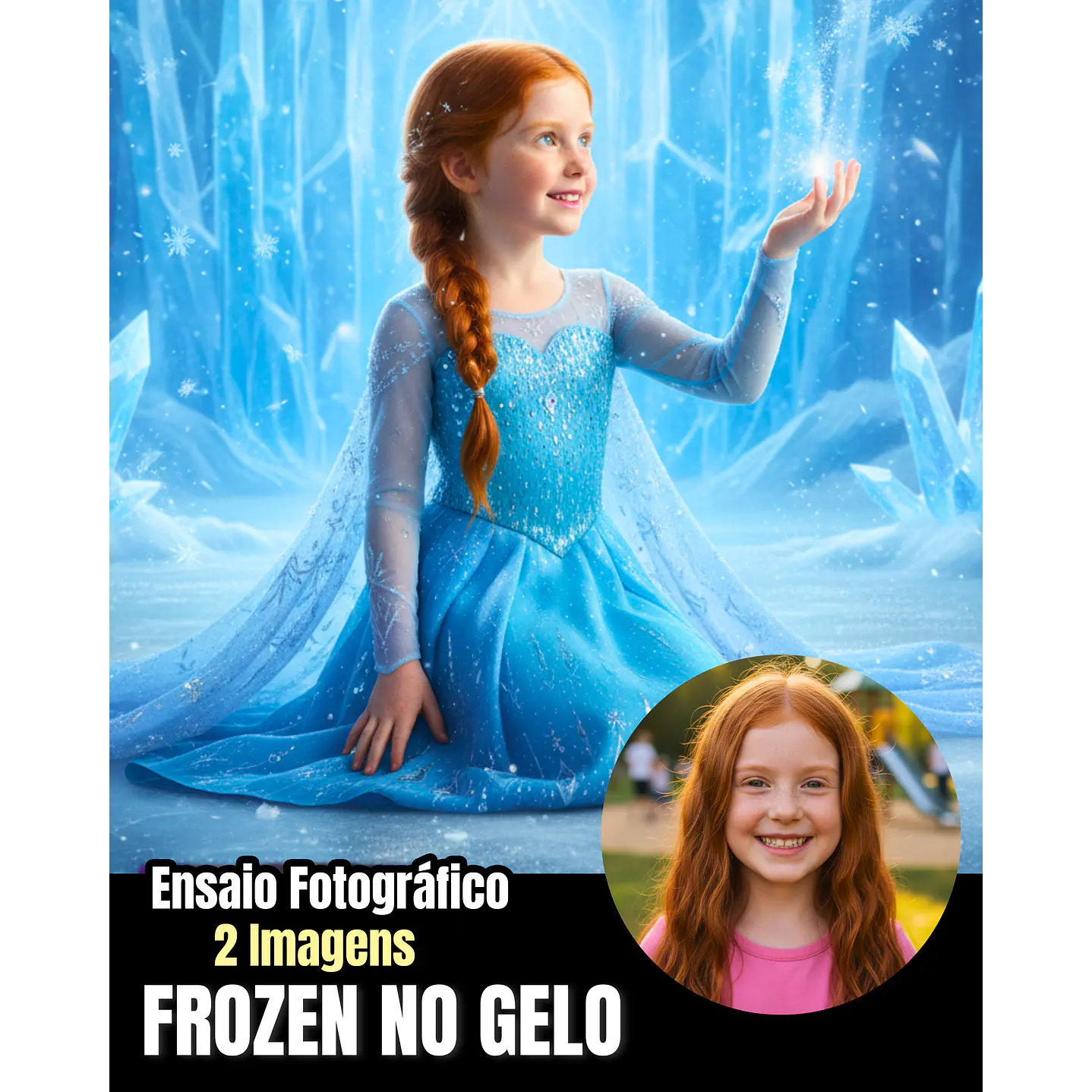 Ensaio Fotográfico Frozen - 2 Imagens Personalizadas  1