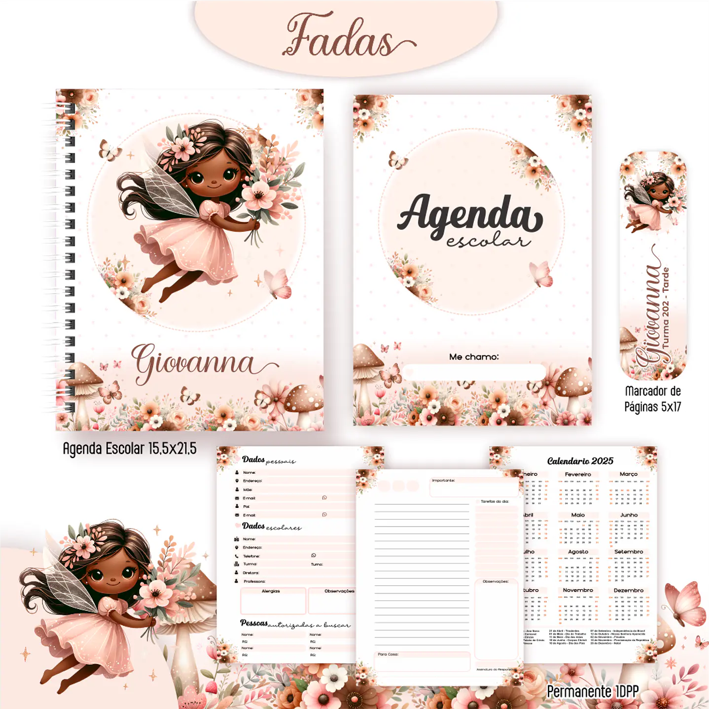 Kit Digital Encadernação Fadas - Volta às Aulas 4